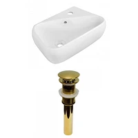 American Imaginations AI-31293 17,5 pouces Vaisseau blanc de bâti de mur de W pour le forage droit de 1 trou