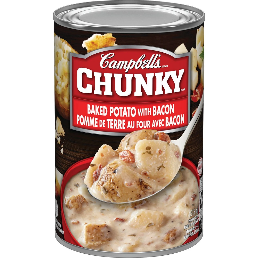 Campbell's® Chunky® Baked Potato with Bacon Ready to Serve Soup, Shelf Stable, Campbell's Chunky Baked Potato with Bacon Ready to Serve Soup 515 mL