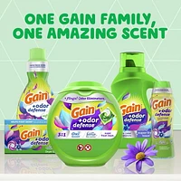 Détergent à lessive liquide Gain Odeur Defense, parfum Fraîcheur éclatante, 2 en 1, détergent à lessive liquide, compatible avec les laveuses HE 2,6 L