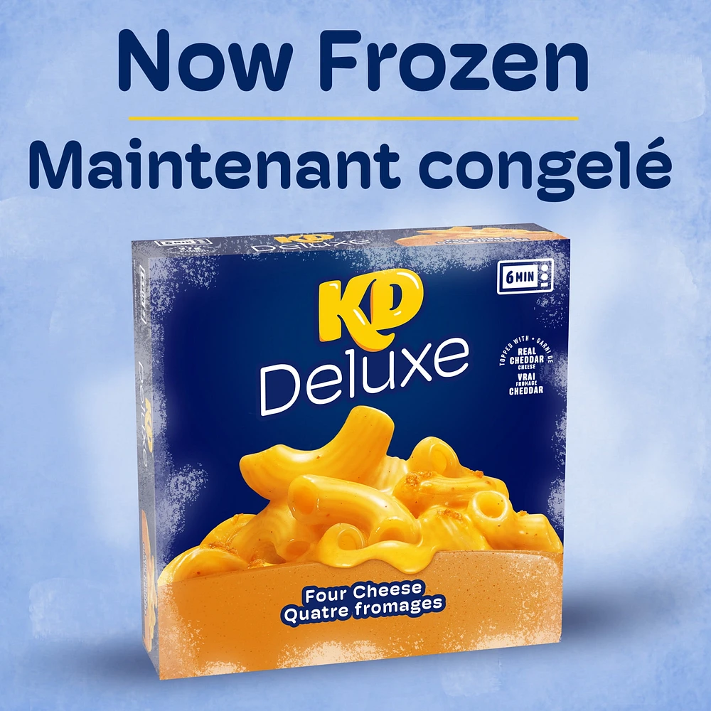 KD Deluxe Four Cheese Macaroni and Cheese Frozen Dinner, 340g Box, 340g