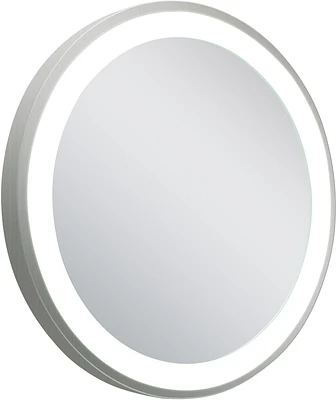 American Imaginations 23-in. W Round Aluminum Wall Mount LED Backlit Mirror In Aluminum Color AI-28698