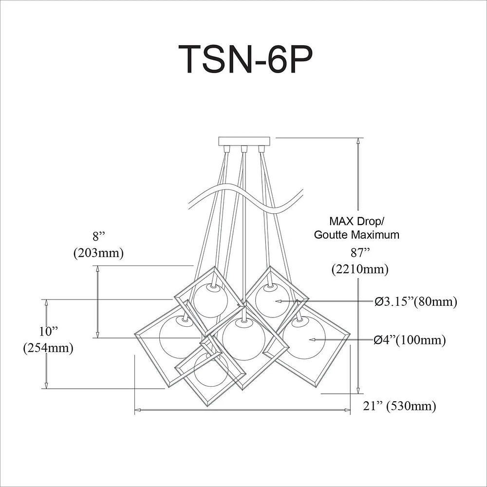 Pendentif Thomson TSN-6P-GLD