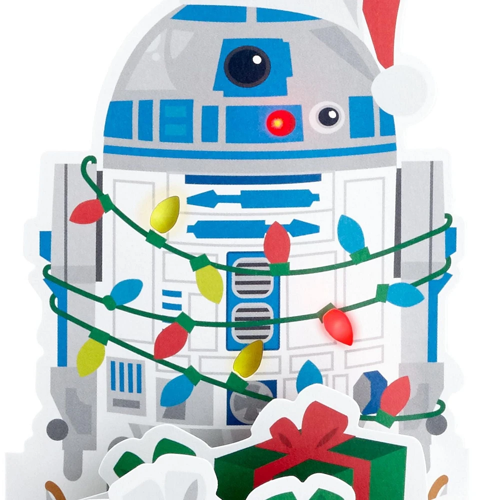 Carte musicale en relief de Noël – La Guerre des étoiles – Paper Wonder de Hallmark (R2-D2, joue « We Wish You a Merry Christmas »)