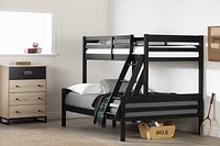 Meubles South Shore Fakto Lits superposés en bois massif Noir mat