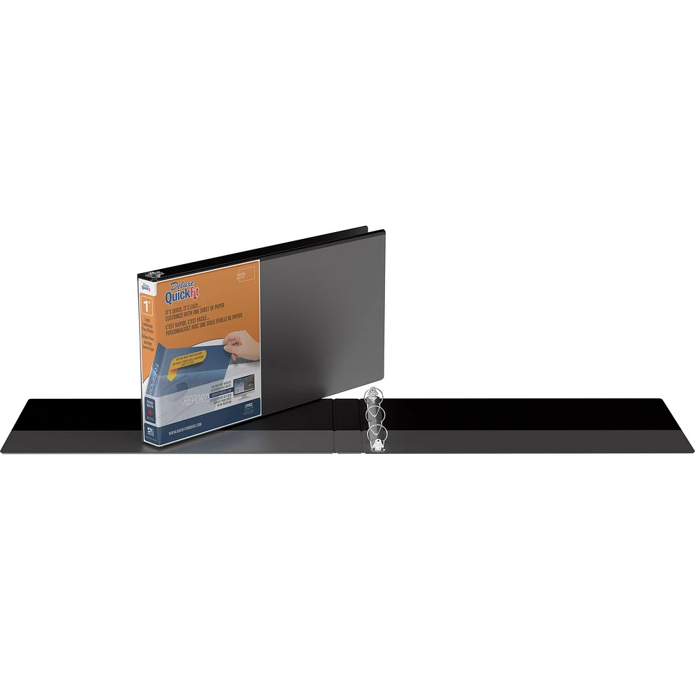 Reliure QuickFit View robuste, format légal, 8,5 po x 14 po, orientation paysage, 1 po, anneaux ronds, paquet de 4