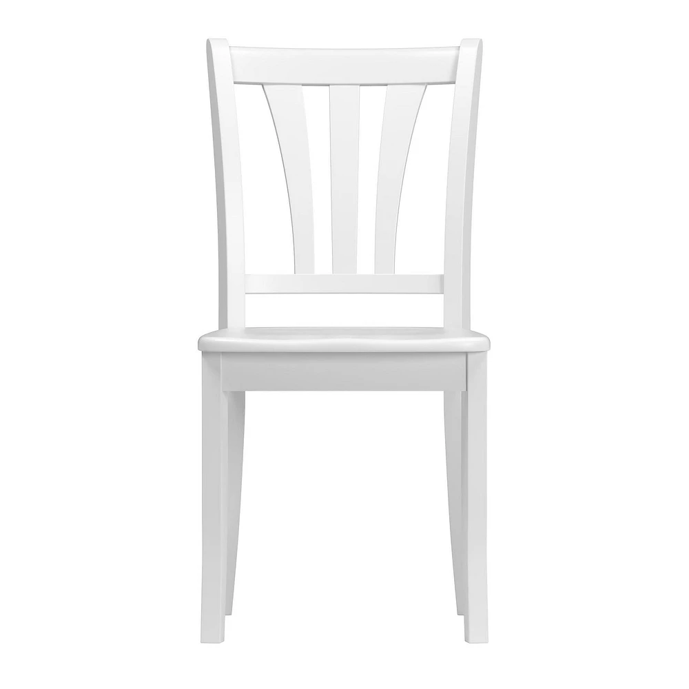 Lot de 2 chaises de salle à manger en bois massif CorLiving Dillon avec dossiers à lattes hautes - Chaises de cuisine et de salle à manger, chaises de table pour salle à manger, cuisine et salle à man