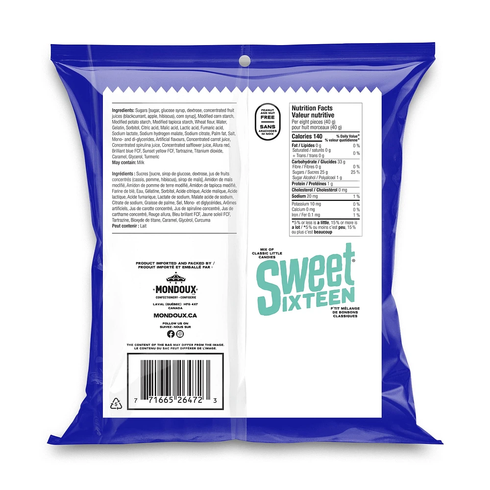 Sweet Sixteen Sweet & Sour, bag of 185g, Sweet Sixteen Sweet & Sour Candy - 185g format