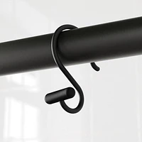 Crochets décoratifs en forme de S pour rideau de douche Mainstays avec embouts en T, noir mat