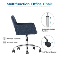 Homycasa Modern Office Chair - Ergonomic Fabric Swivel Task Chair with Adjustable Height Function Fabric Velvet Upholstery
