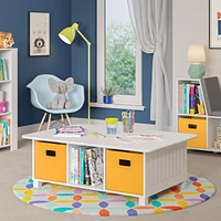 Maison RiverRidge® Table d'activités pour enfant avec 6 casiers de rangement blanc avec bacs 2 pièces