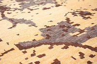 ECARPETGALLERY 4'8" x 6'7" Bordered Jules Oushak Hand-knotted Area Rug for Living Room, Dining Room and Bedroom in Brown