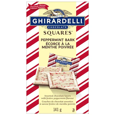 GHIRARDELLI Milk Chocolate Peppermint Bark Squares Bag, 141g, GHIRARHELLI BAG PEPPERMINT BARK MILK