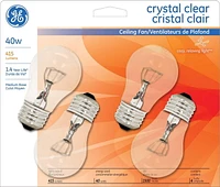 A15 cristal clair GE 40 W – paquet de 4