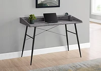 Monarch Specialties Computer Desk, Home Office, Laptop, Storage Shelves, 48"l, Work, Metal, Laminate, Grey, Black, Contemporary, Modern