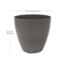 24" Madison Jardinière, Anthracite 14" Round Ronde, 25.6L