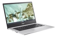 ASUS Chromebook CX1400, 14” HD NanoEdge Display, Intel Celeron N3350 Processor, Chrome OS, Aluminum, Transparent Silver. (CX1400CNA-WS01-CB), 32GB eMMC,  4GB RAM, Intel HD