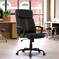 Chaise de bureau ergonomique à dossier haut Sealy® Montgomery en similicuir noir PU.
