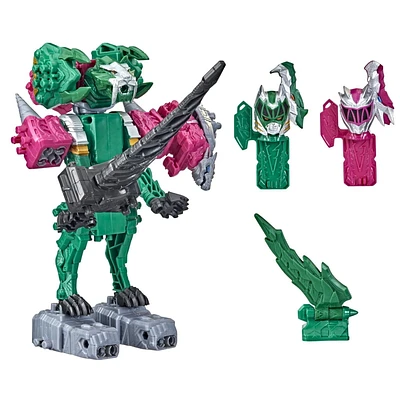 Power Rangers Dino Fury Pink Ankylo Hammer and Green Tiger Claw Zord Toys For Kids Ages 4 and Up Zord Link Mix-and-Match Custom Build System