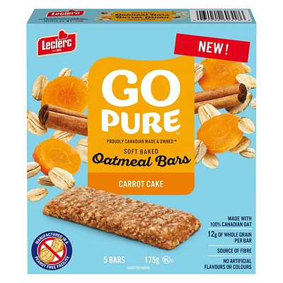 Go Pure Soft Baked Carrot Cake Oatmeal Bars, 5 / 175g