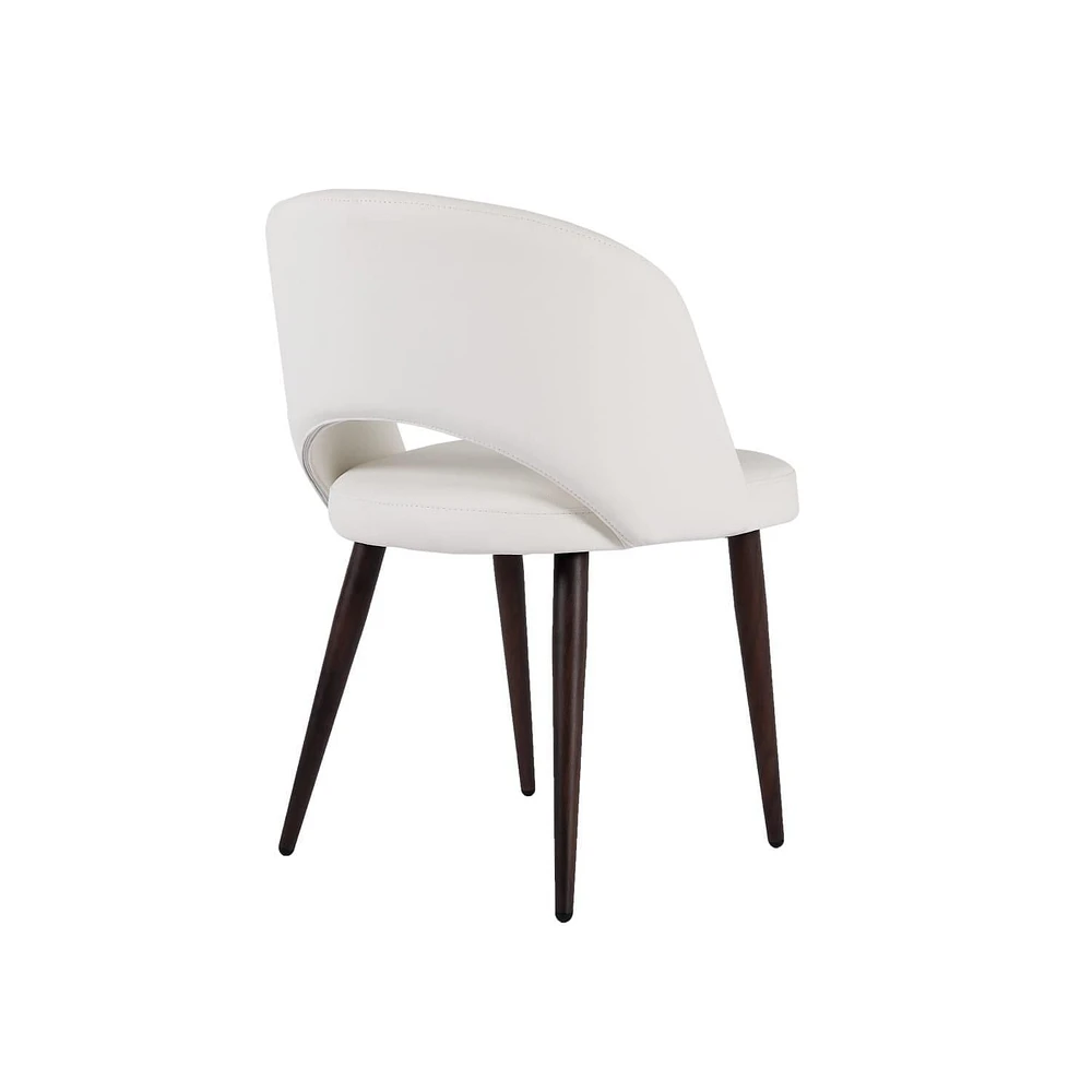 Chaise de salle à manger sans accoudoirs Take Me Home Executive – Style milieu de siècle avec revêtement en cuir PU de qualité supérieure et pieds en noyer robustes, parfaite pour les salles à manger