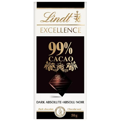 Chocolat noir Lindt EXCELLENCE à 99 % de cacao – Barre (50 g)