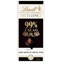 Chocolat noir Lindt EXCELLENCE à 99 % de cacao – Barre (50 g)