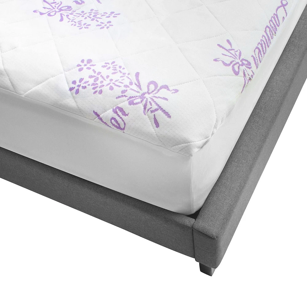 Safdie & Co. Protège-Matelas Lavande T Blanc