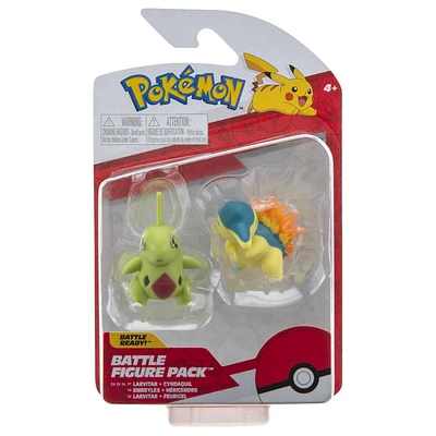Pack de 2 figurines de combat Pokémon - Cyndaquil et Larvitar