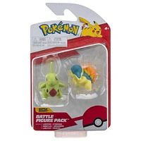 Pack de 2 figurines de combat Pokémon - Cyndaquil et Larvitar