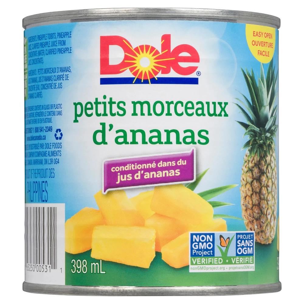 Dole Pineapple Tidbits in Pineapple Juice, 398 mL