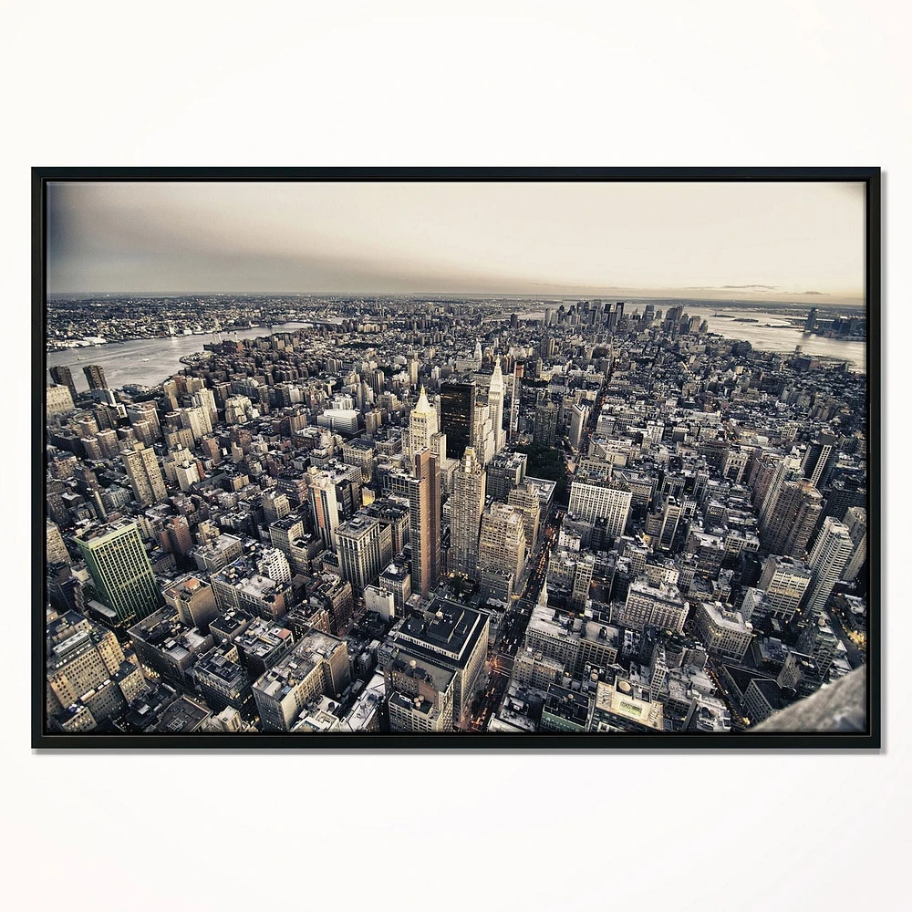 Design Art Architecture Et Couleurs De New York Sur Toile Encadrée