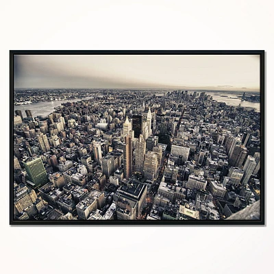 Design Art Architecture And Colors of New York Framed Canvas Art Print