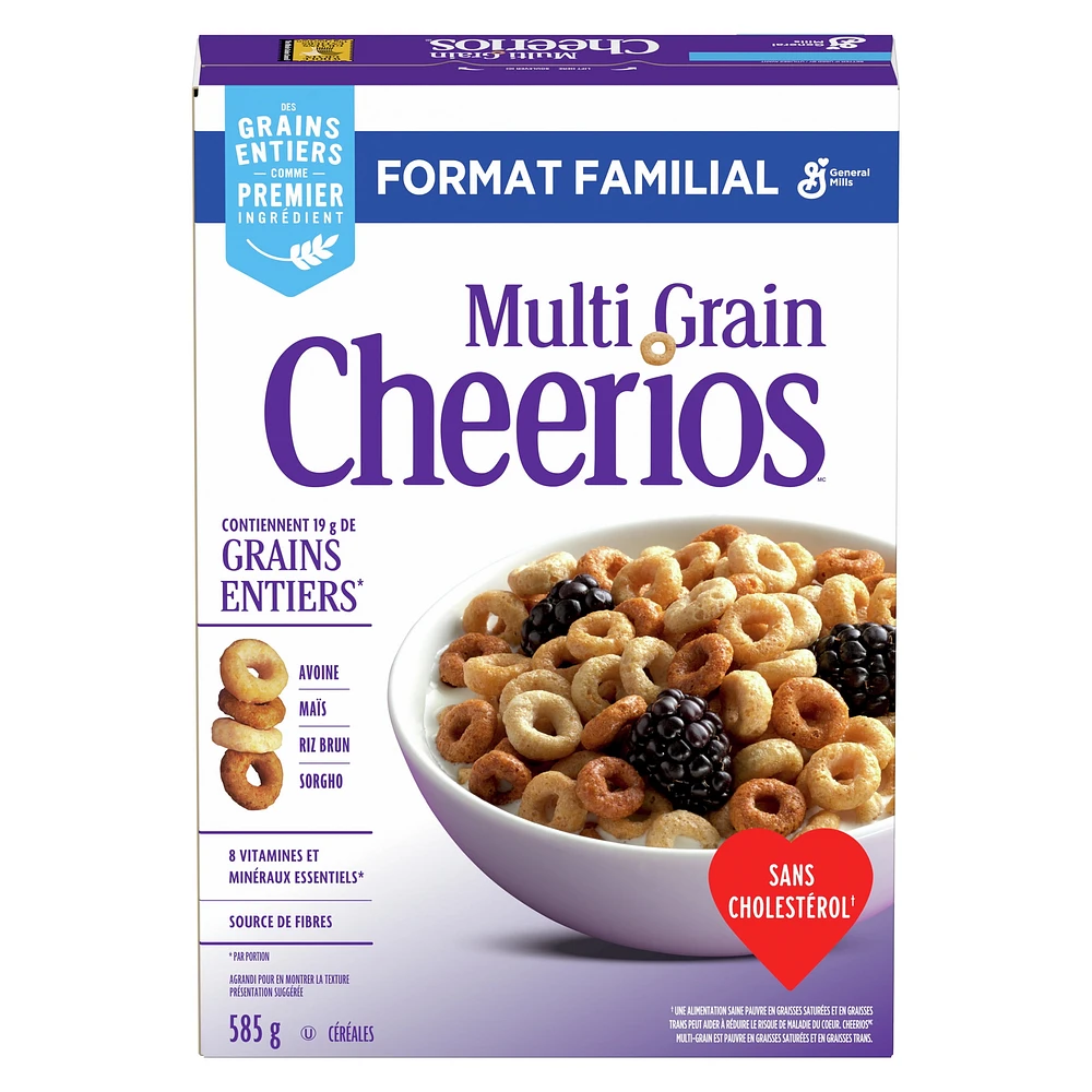 Multi Grain Cheerios Breakfast Cereal, Family Size, Whole Grains, 585 g, 585 g