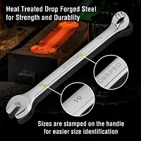 WorkPro SAE Combination Wrench Set - 9 Piece, Mirrored chrome finish