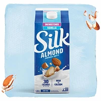 Silk Almond Milk Alternative, Unsweetened, Vanilla Flavour, Dairy-Free, Plant Based, 1.89 L