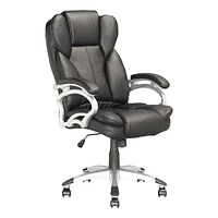 Leon Black Soft Fabric Upholstered Modern Executive Office Chair