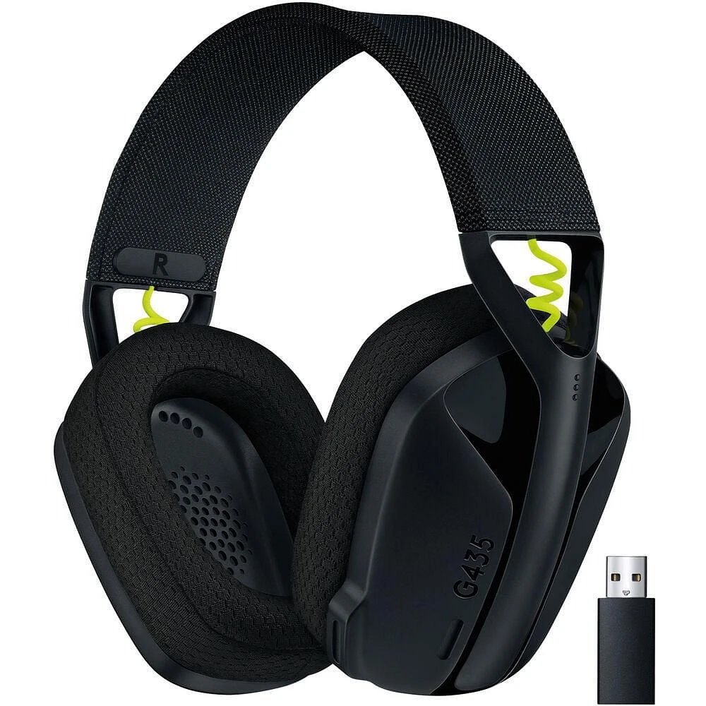 Logitech G435 LIGHTSPEED et Bluetooth Sans Fil Casque Gaming - Casque léger circum-auriculaire, micro intégré, batterie de 18h, compatible avec Dolby Atmos, PC, PS4, PS5, Mobile Casque de jeu sans fil G435 LIGHTSPEED