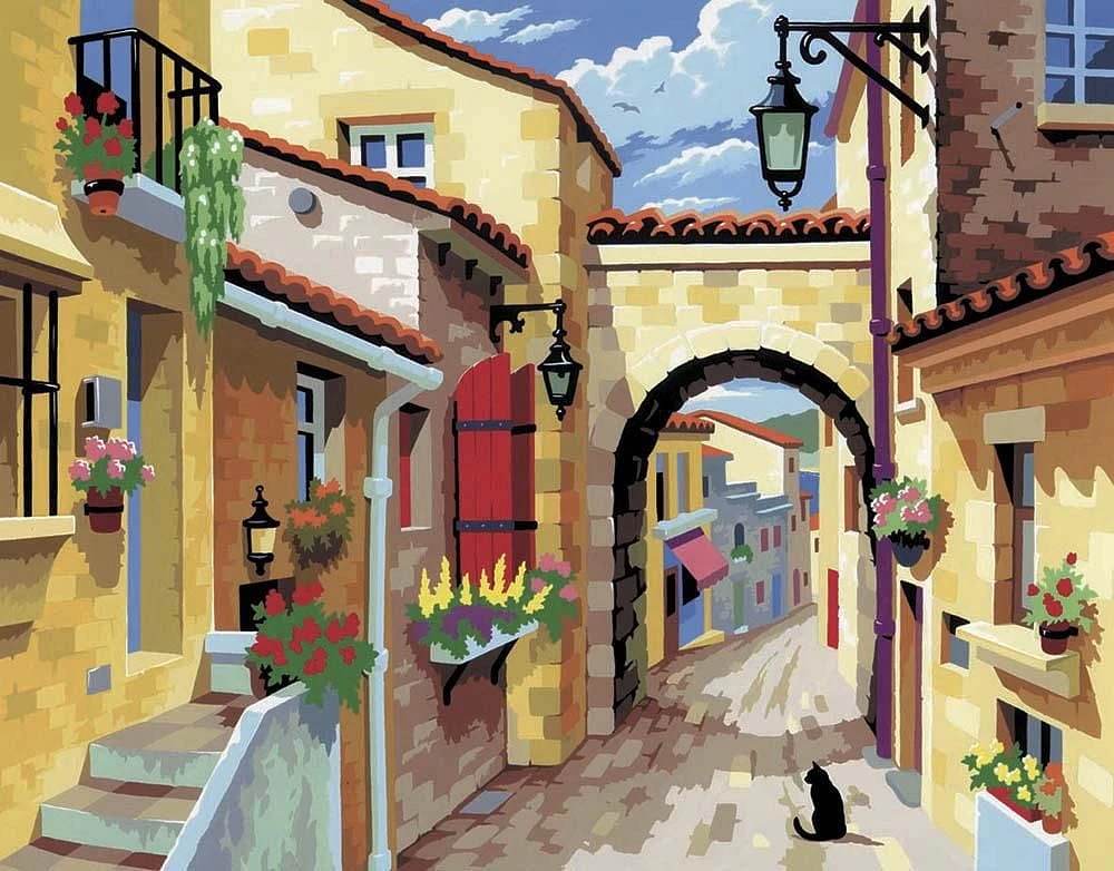 Peinture a numéro - Une rue Paisible