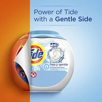 Détergent à lessive Tide PODS Free & Gentle, non parfumé 81 capsules