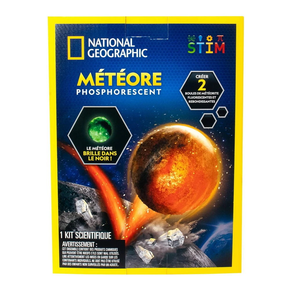 National Geographic Glow-in-the-Dark Meteor STEM Kit, Create 2 Glowing Bouncy Balls, Ages 8 and up