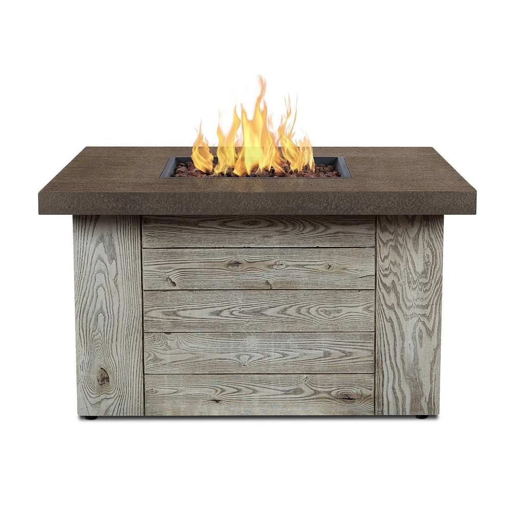 Forest Ridge Propane Fire Table in Weathered Gray with Natural Gas Conversion kit
