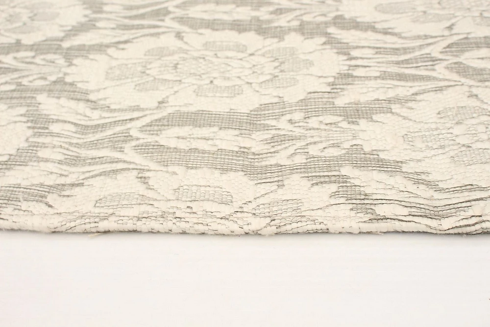 ECARPETGALLERY 3'10" x 6'0" Floral Collage Handmade Area Rug for Living Room, Dining Room and Bedroom in Ivory
