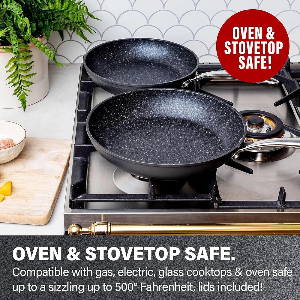 Granitestone Cookware Nonstick Frying Pan, 12” Nonstick Pan for Cooking & Frying, Mineral Enforced Egg Pan with Stay Cool Handles, Dishwasher Safe