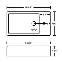 American Imaginations -in. W Above Counter White Bathroom Vessel Sink Set For 1 Hole Right Faucet AI