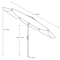 Parasol de jardin rond inclinable CorLiving de 3 m avec rabats latéraux et cadre en acier