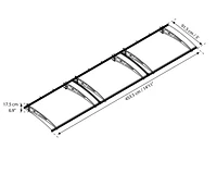Auvent de porte Altair CANOPIA de PALRAM 3 pi x 14 pi - Gris
