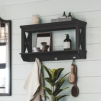 RiverRidge® Home La Crosse 3 Hook Wall Shelf - Black