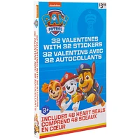 Paw Patrol Valentine Cards with Stickers, Multi-Colored, 32 Count