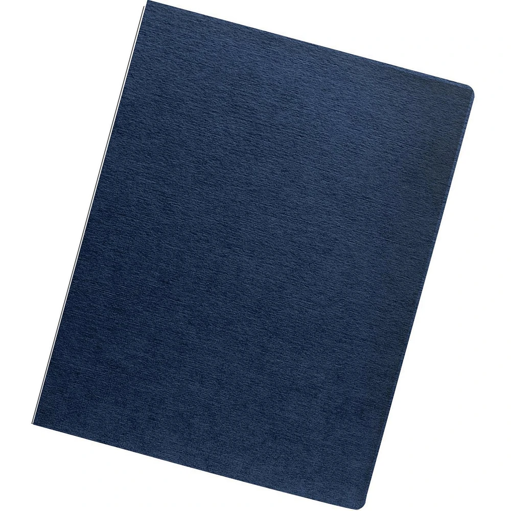 Couvertures de présentation aspect lin - lettre surdimensionnée, bleu marine, 200/paq.