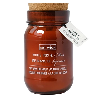 Art Wick 10.6oz WHITE IRIS & CITRUS Soy Wax Blended Scented Candle,1 wood wick, · 10.60oz<br>· 300g<br>· 1 pack